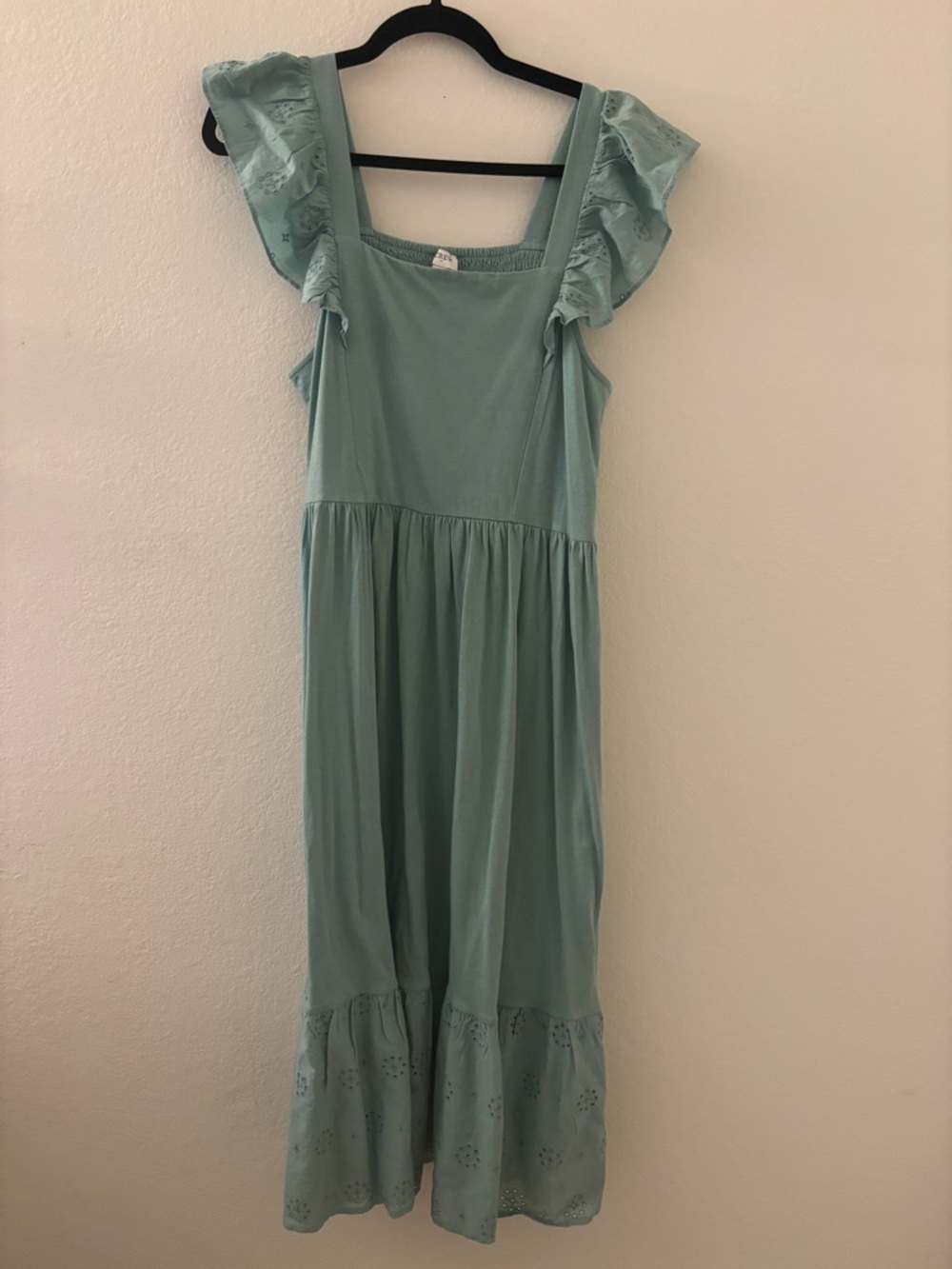 Mint Green Ruffle Shoulder Dress